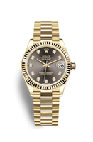 Rolex Datejust 31 Yellow Gold / Fluted / Champagne - Diamond / President (278278-0036)