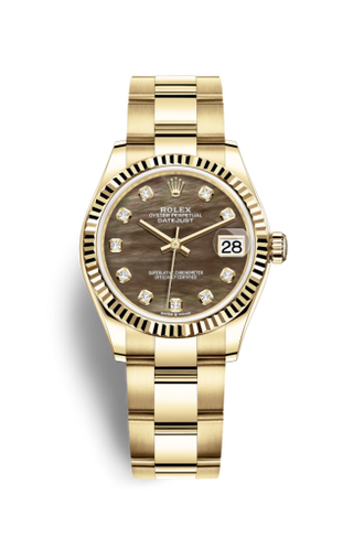 Rolex - 278278-0037  Datejust 31 Yellow Gold / Fluted / Black MOP / Oyster