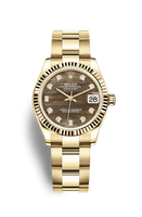 Rolex Datejust 31 Yellow Gold / Fluted / Olive - Diamond / Oyster (278278-0037)