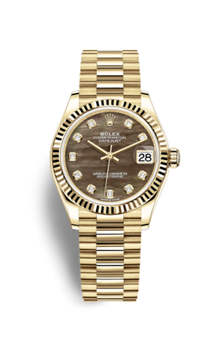 Rolex - 278278-0038  Datejust 31 Yellow Gold / Fluted / Black MOP / President