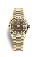 Rolex Datejust 31 Yellow Gold / Fluted / Grey - Diamond / President (278278-0038)