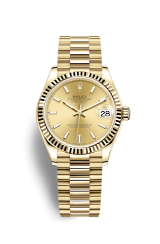 Rolex - 278278-0040  Datejust 31 Yellow Gold / Fluted / Champagne / President