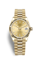 Rolex Datejust 31 Yellow Gold / Fluted / White - Roman / President (278278-0040)