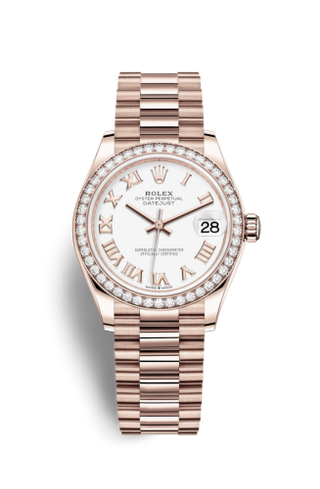 Rolex - 278285rbr-0008  Datejust 31 Rose Gold / Diamond / White - Roman / President