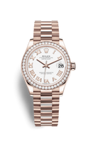 Rolex Datejust 31 Rose Gold / Diamond / Chocolate - Roman / President (278285rbr-0008)