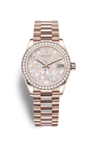 Rolex Datejust 31 Rose Gold / Diamond / Rose / President (278285rbr-0010)