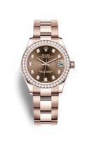 Rolex Datejust 31 Rose Gold / Diamond / Chocolate - Roman / Oyster (278285rbr-0012)