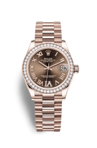 Rolex - 278285rbr-0016  Datejust 31 Rose Gold / Diamond / Chocolate - Roman / President