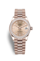 Rolex Datejust 31 Rose Gold / Diamond / Rose - Diamond / President (278285rbr-0018)