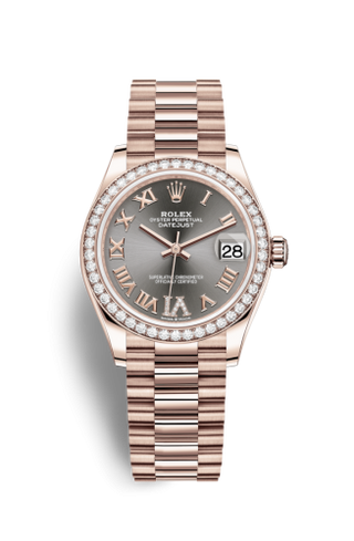 Rolex - 278285rbr-0027  Datejust 31 Rose Gold / Diamond / Grey - Roman / President