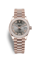 Rolex Datejust 31 Stainless Steel Fluted / Jubilee / Dark Rhodium Floral (278285rbr-0027)