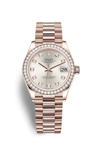 Rolex - 278285rbr-0030  Datejust 31 Rose Gold / Diamond / Silver - Diamond / President