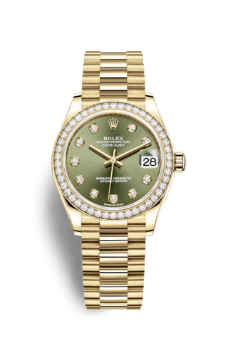 Rolex - 278288rbr-0007  Datejust 31 Yellow Gold / Diamond / Olive - Diamond / President