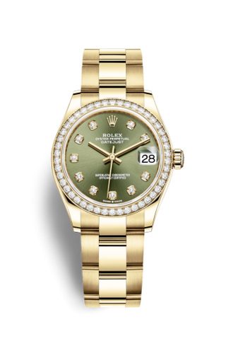 Rolex - 278288rbr-0014  Datejust 31 Yellow Gold / Diamond / Olive - Diamond / Oyster