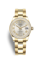 Rolex Datejust 31 Yellow Gold / Diamond / Silver - Diamond / President (278288rbr-0019)