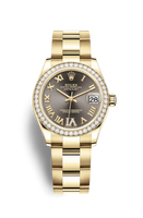 Rolex Datejust 31 Yellow Gold / Diamond / Grey - Roman / President (278288rbr-0025)