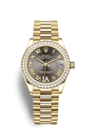 Rolex - 278288rbr-0026  Datejust 31 Yellow Gold / Diamond / Grey - Roman / President