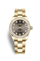 Rolex Datejust 31 Yellow Gold / Diamond / Olive  - Roman / President (278288rbr-0029)