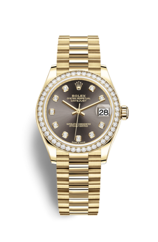 Rolex - 278288rbr-0030  Datejust 31 Yellow Gold / Diamond / Grey - Diamond / President