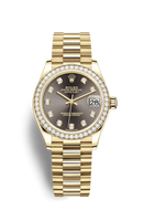 Rolex Datejust 31 Yellow Gold / Diamond / Grey - Roman / Oyster (278288rbr-0030)