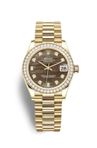 Rolex - 278288rbr-0032  Datejust 31 Yellow Gold / Diamond / Black MOP / President