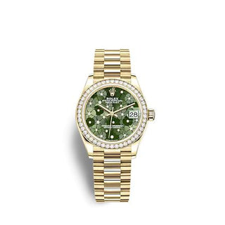 Rolex - 278288RBR-0038  Datejust 31 Yellow Gold - Diamond / Olive - Floral / President