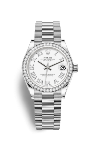 Rolex - 278289rbr-0007  Datejust 31 White Gold / Diamond / White - Roman / President