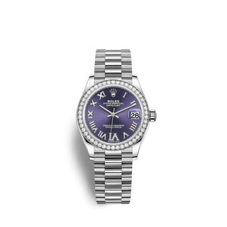 Rolex - 278289rbr-0019  Datejust 31 White Gold Diamond / Aubergine - Roman