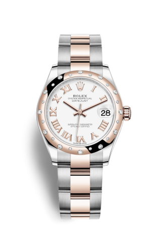 Rolex - 278341rbr-0001  Datejust 31 Stainless Steel/ Rose Gold / Domed - Diamond / White - Roman / Oyster