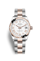 Rolex Datejust 31 Stainless Steel/ Rose Gold / Domed - Diamond / White - Roman / Jubilee (278341rbr-0001)