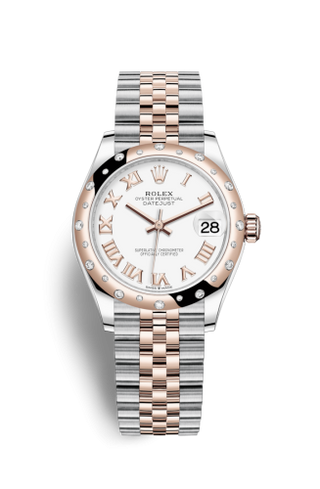 Rolex - 278341rbr-0002  Datejust 31 Stainless Steel/ Rose Gold / Domed - Diamond / White - Roman / Jubilee