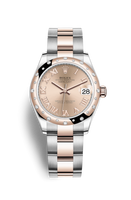 Rolex Datejust 31 Stainless Steel/ Rose Gold / Domed - Diamond / Chocolate - Roman / Jubilee (278341rbr-0005)