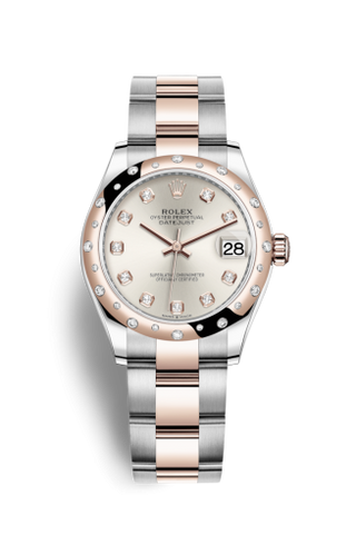 Rolex - 278341rbr-0015  Datejust 31 Stainless Steel/ Rose Gold / Domed - Diamond / Silver - Diamond / Oyster