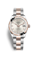 Rolex Datejust 31 Stainless Steel/ Rose Gold / Domed - Diamond / Silver - Diamond / Jubilee (278341rbr-0015)