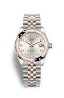 Rolex Datejust 31 Stainless Steel/ Rose Gold / Domed - Diamond / Grey / Oyster (278341rbr-0016)