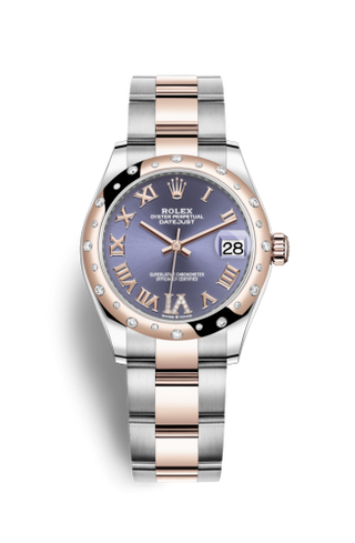 Rolex - 278341rbr-0019  Datejust 31 Stainless Steel/ Rose Gold / Domed - Diamond / Aubergine - Roman / Oyster