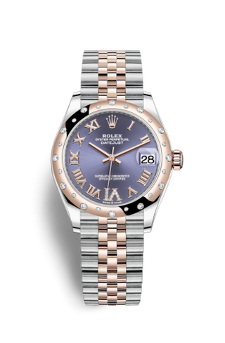 Rolex - 278341rbr-0020  Datejust 31 Stainless Steel/ Rose Gold / Domed - Diamond / Aubergine - Roman / Jubilee