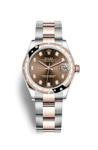 Rolex - 278341rbr-0027  Datejust 31 Stainless Steel/ Rose Gold / Domed - Diamond / Chocolate - Diamond / Oyster