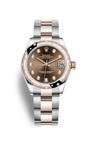 Rolex Datejust 31 Stainless Steel/ Rose Gold / Domed - Diamond / Chocolate - Diamond / Jubilee (278341rbr-0027)