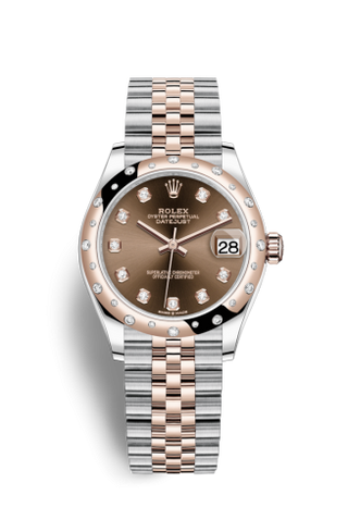 Rolex - 278341rbr-0028  Datejust 31 Stainless Steel/ Rose Gold / Domed - Diamond / Chocolate - Diamond / Jubilee