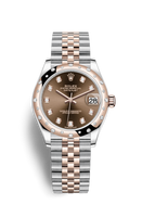 Rolex Datejust 31 Stainless Steel/ Rose Gold / Domed - Diamond / Grey - Roman / Oyster (278341rbr-0028)