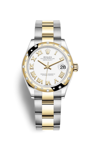 Rolex - 278343rbr-0001  Datejust 31 Stainless Steel / Yellow Gold / Domed - Diamond / White - Roman / Oyster