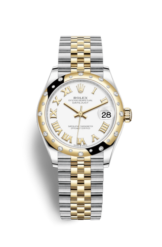 Rolex - 278343rbr-0002  Datejust 31 Stainless Steel / Yellow Gold / Domed - Diamond / White - Roman / Jubilee