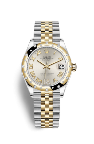 Rolex - 278343rbr-0004  Datejust 31 Stainless Steel / Yellow Gold / Domed - Diamond / Silver - Roman / Jubilee