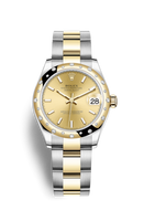 Rolex Datejust 31 Stainless Steel / Yellow Gold / Domed - Diamond / White - Roman / Oyster (278343rbr-0013)