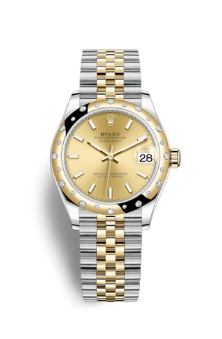 Rolex - 278343rbr-0014  Datejust 31 Stainless Steel / Yellow Gold / Domed - Diamond / Champagne / Jubilee