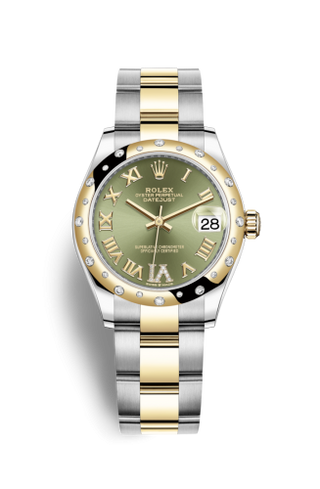 Rolex - 278343rbr-0015  Datejust 31 Stainless Steel / Yellow Gold / Domed - Diamond / Olive - Roman / Oyster