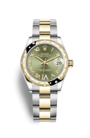 Rolex Datejust 31 Stainless Steel / Yellow Gold / Domed - Diamond / Black MOP / Oyster (278343rbr-0015)