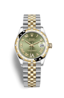 Rolex Datejust 31 Stainless Steel / Yellow Gold / Domed - Diamond / Silver - Roman / Jubilee (278343rbr-0016)