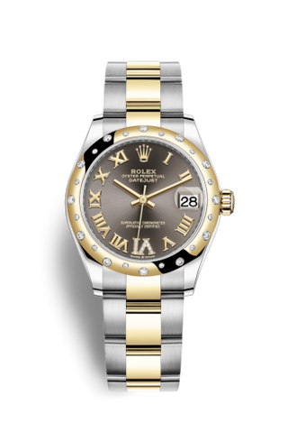 Rolex - 278343rbr-0017  Datejust 31 Stainless Steel / Yellow Gold / Domed - Diamond / Grey - Roman / Oyster